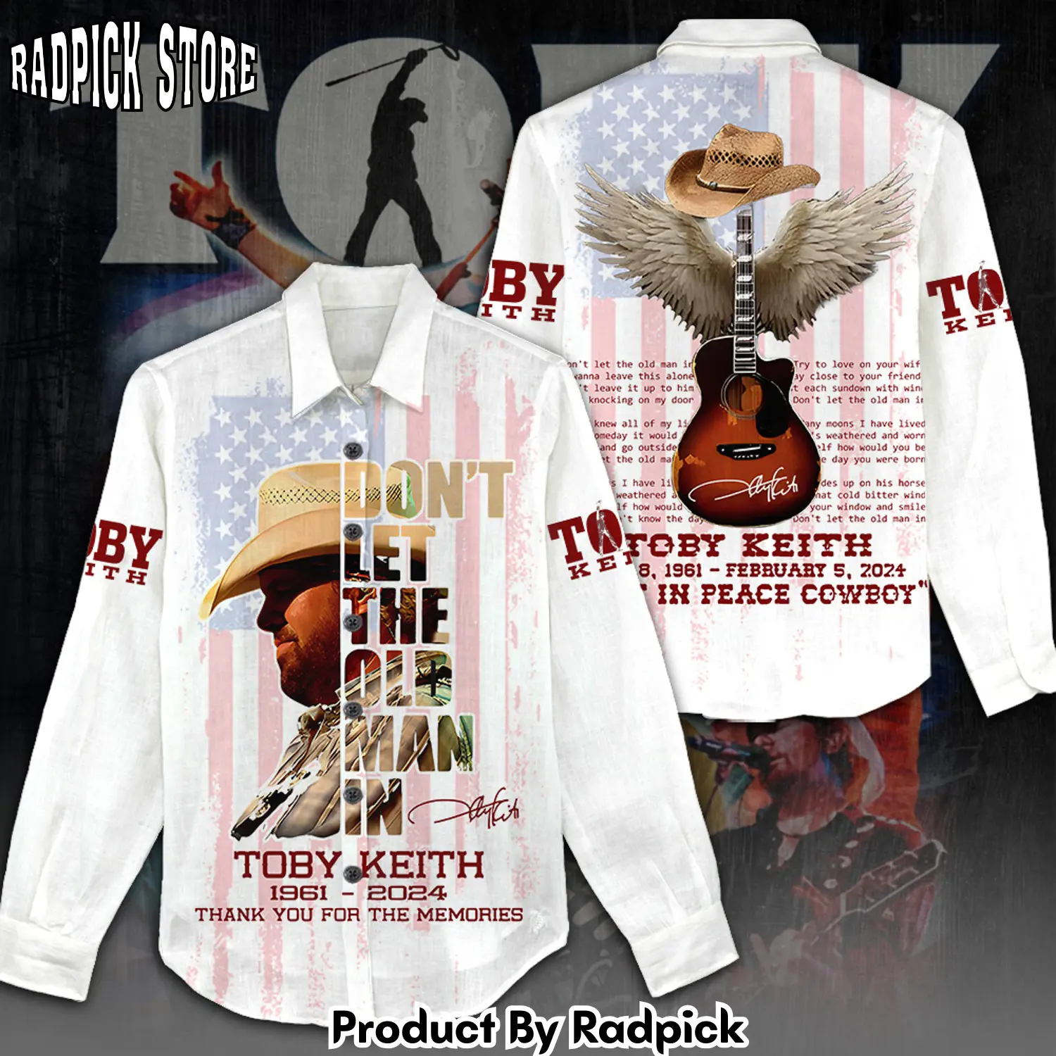 Radpick toby keith 3d linen sh rp66248